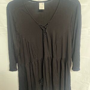 Terra & Sky Classic Black babydoll Top